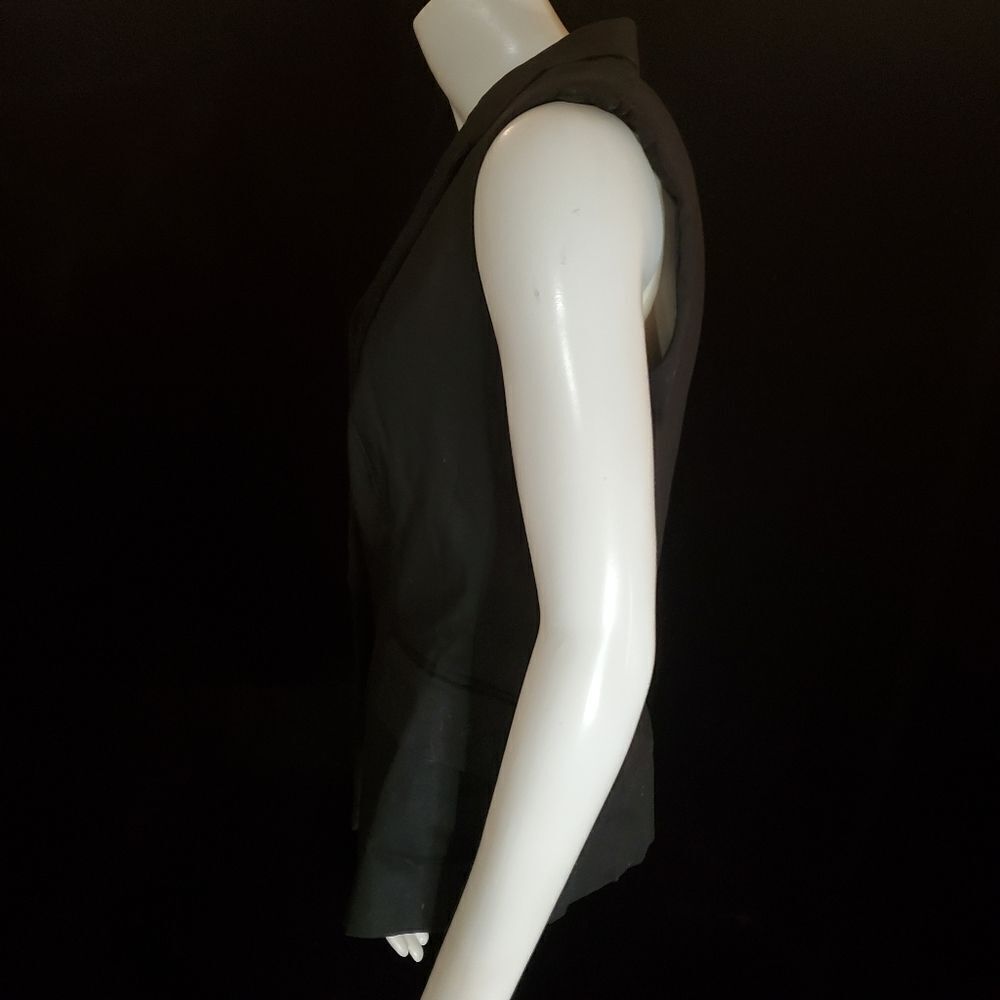 Zara Basic Single Button Black Business Vest (M) - image 3